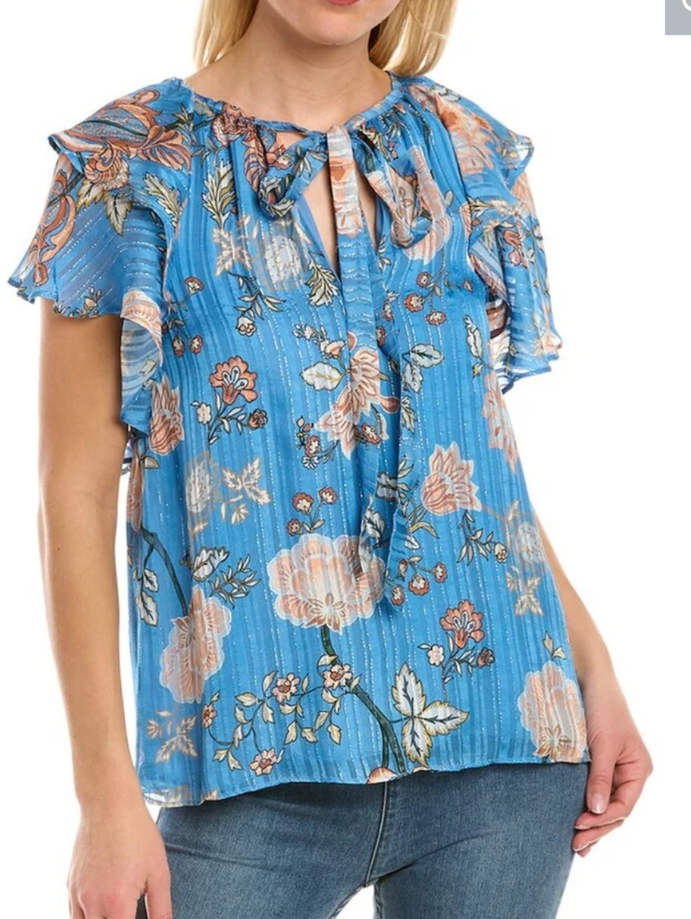 Ramy Brook Printed Sue Top Small Blue - Picture 2 of 10